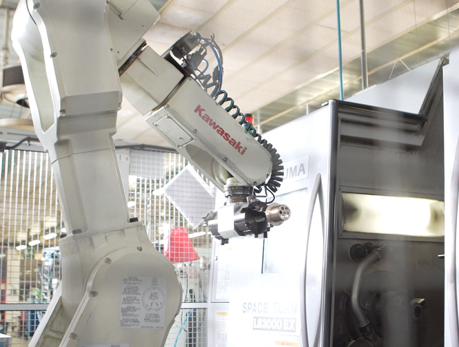 Robots producing taps metal parts