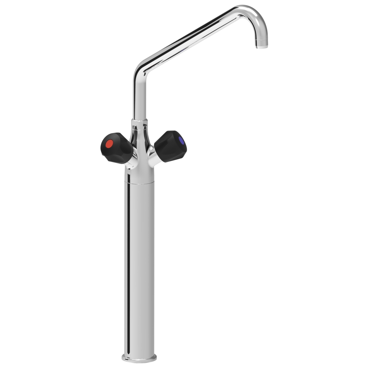 Monoblock mixer tap large type with long base and plastic handle