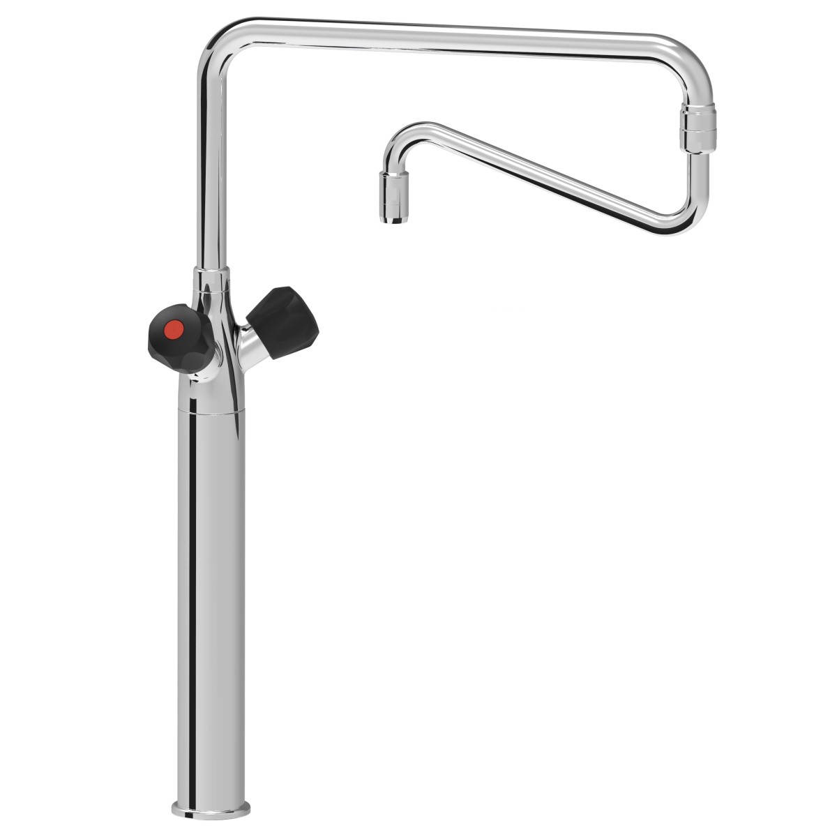 Monoblock mixer tap large type with long base and double spout