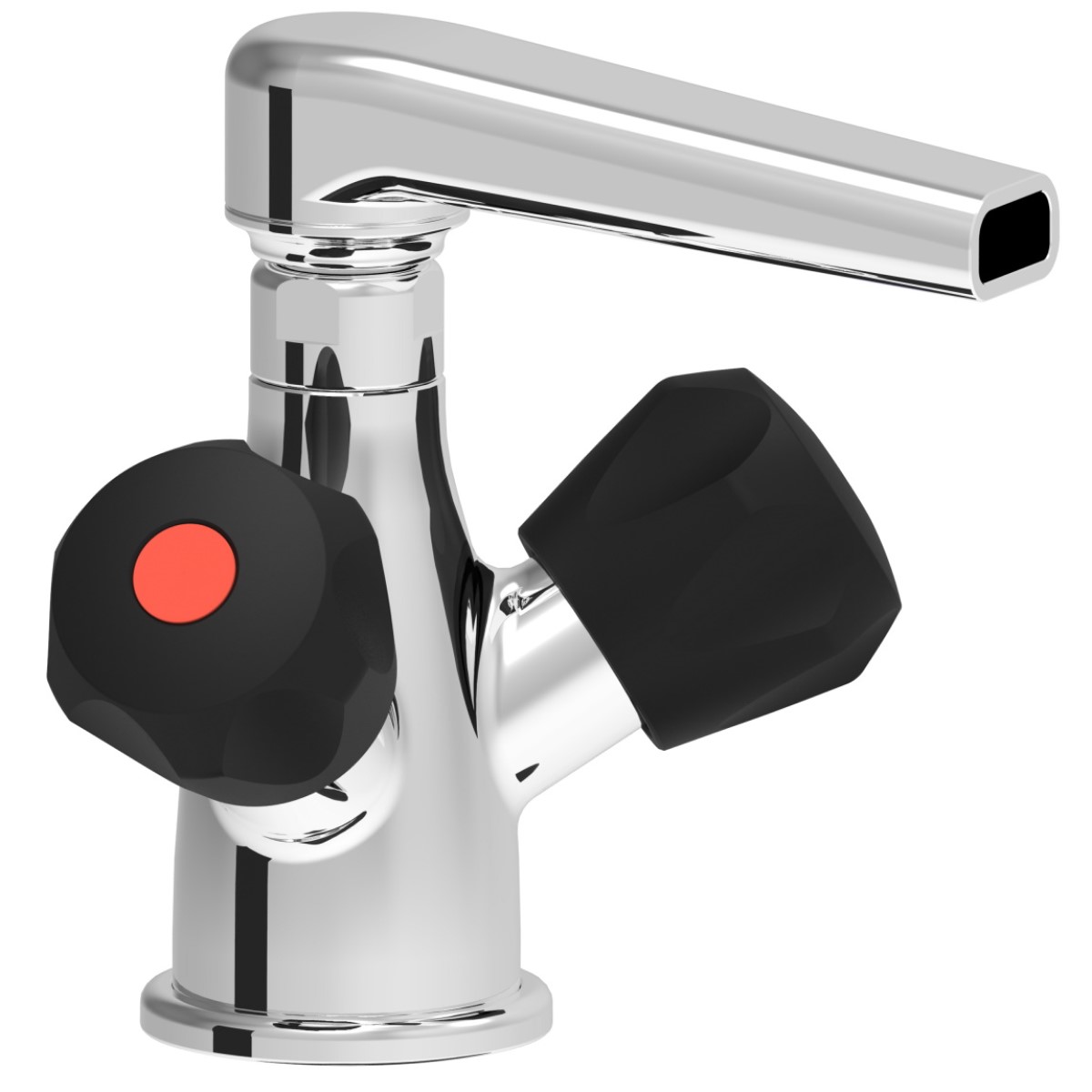 Monoblock mixer tap large type with adjustable outlet