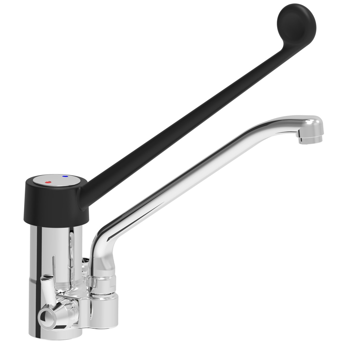 C40 monoblock long lever mixer tap with attachment to shower units