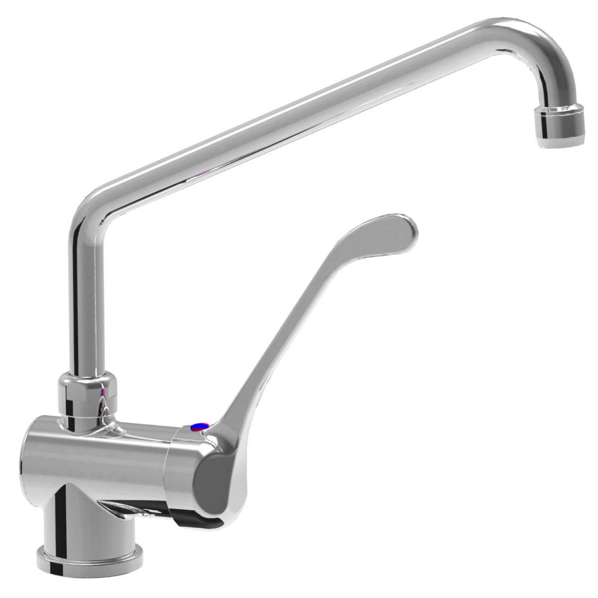 Monoblock single long lever horizontal mixer tap with adjustable spout d. 18