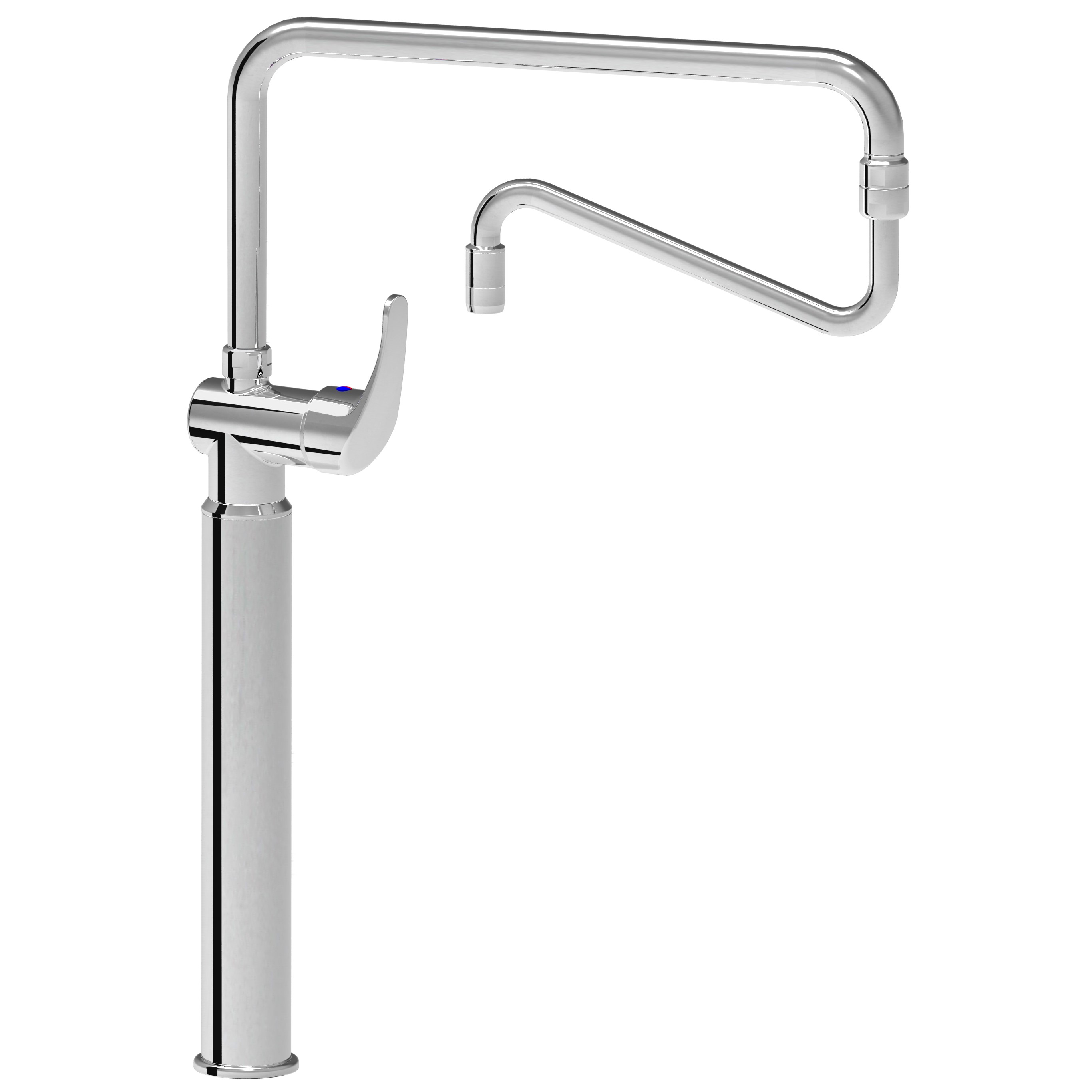 Monoblock single short lever mixer tap type with long base