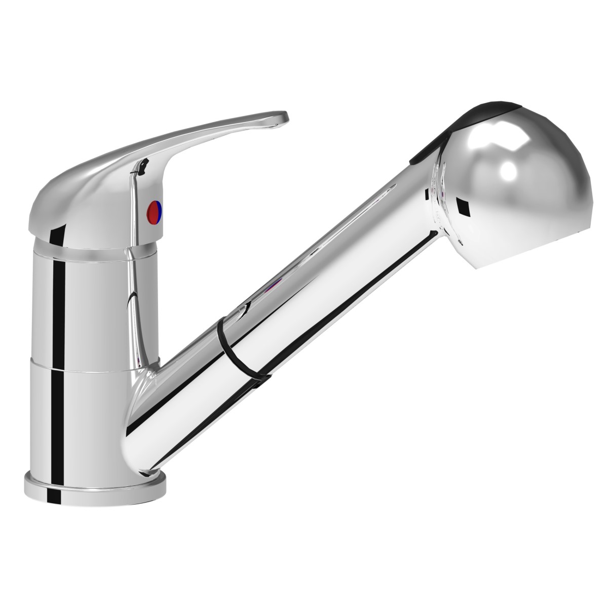 Monoblock short lever mixer tap removable shower handset