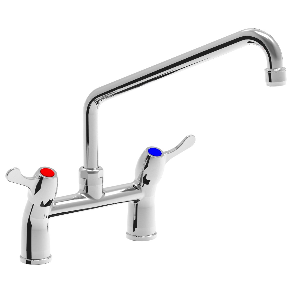 Two holes mixer tap with 1/4 turn handles