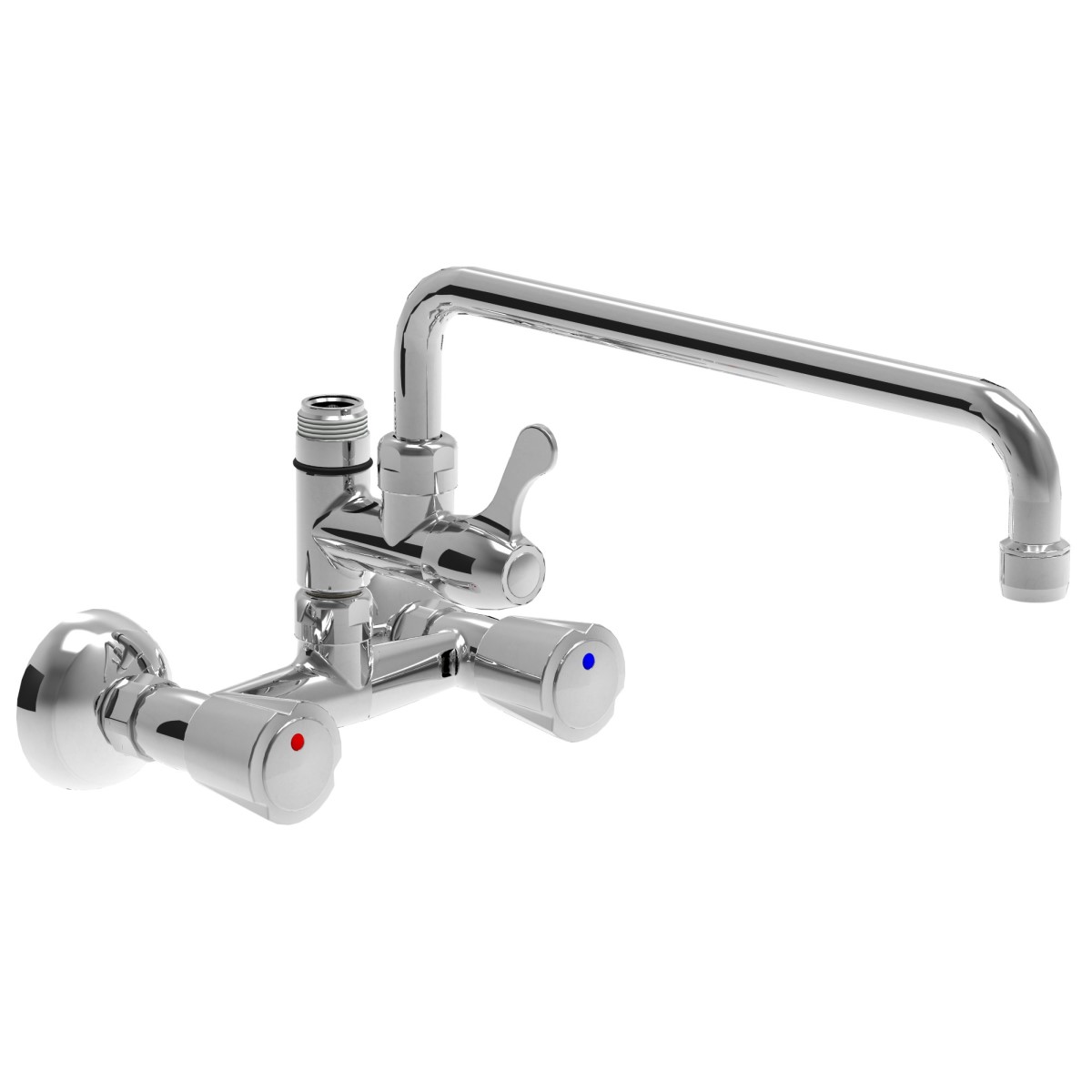 Two holes wall mounted mixer tap with selector