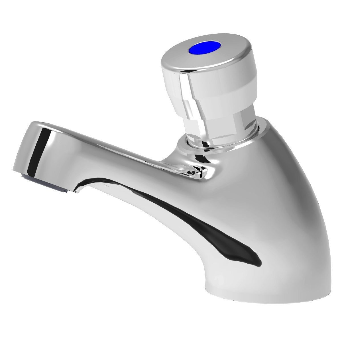 Push-button operated tap with time control only cold water
