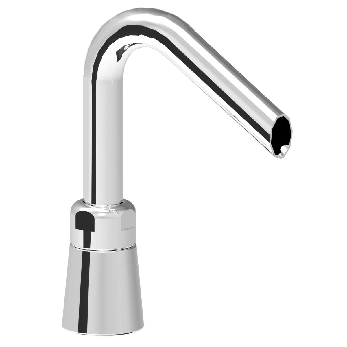 Filler spout with conical base adjustable outlet